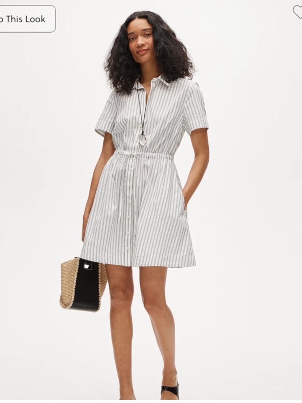 NWOT J. Crew Cerise mini shirt-dress in striped cotton poplin